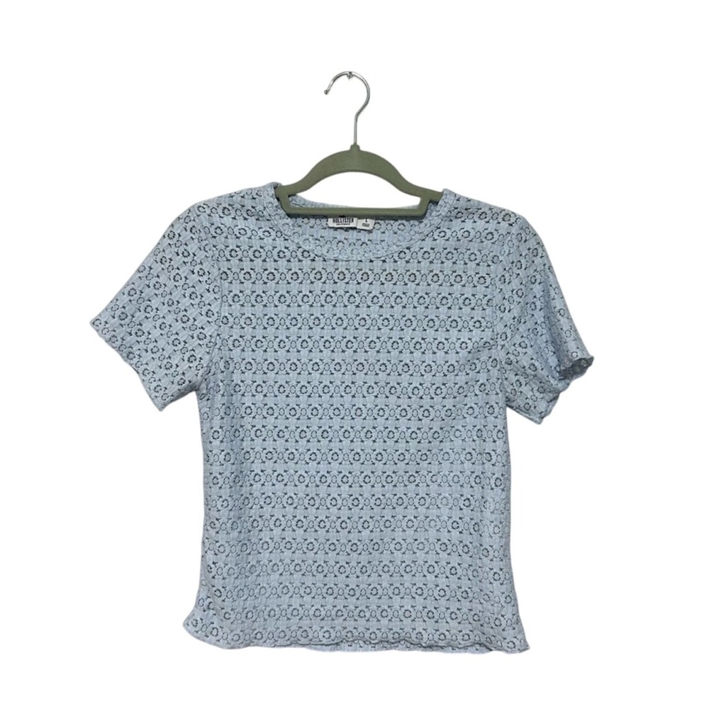 Hollister Blue Lace Large Blouse Shirt